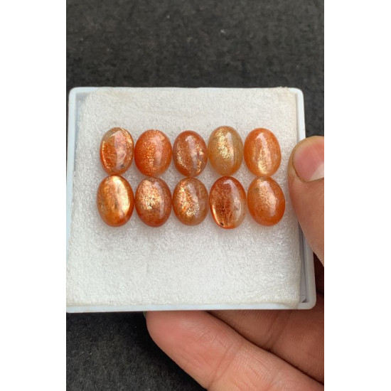 High Quality Natural Sunstone Smooth Oval Shape Cabochons Gemstone For Jewelry