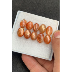 High Quality Natural Sunstone Smooth Oval Shape Cabochons Gemstone For Jewelry