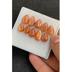 High Quality Natural Sunstone Smooth Pear Shape Cabochons Gemstone For Jewelry