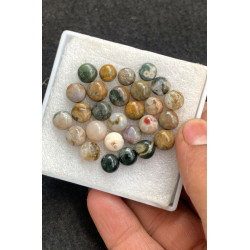 High Quality Natural Ocean Jasper Smooth Round Shape Cabochons Gemstone For Jewelry