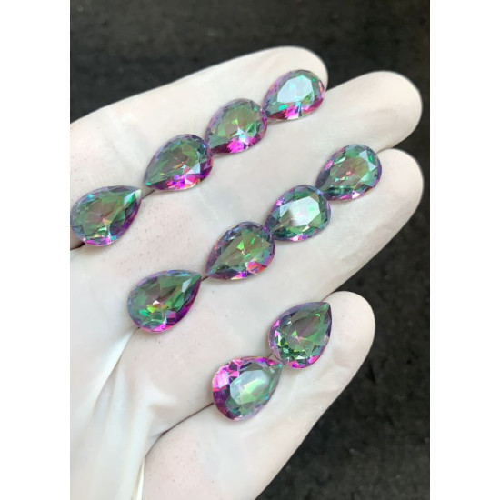 High Quality Natural Mystic Topaz Faceted Cut Pear Shape Gemstone For Jewelry