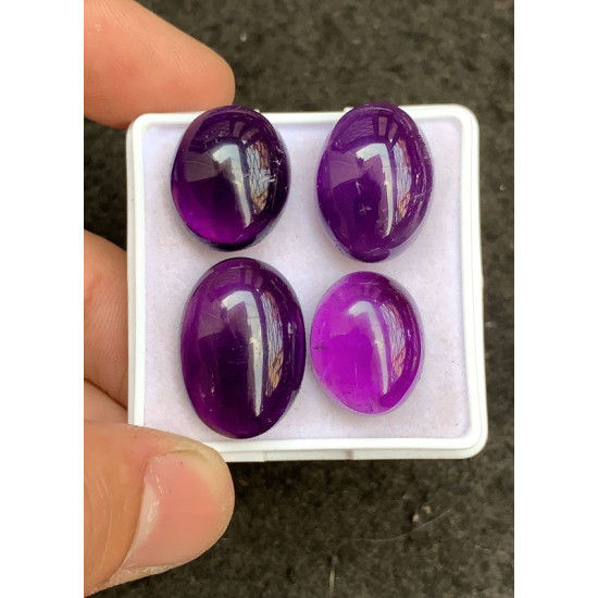 High Quality Natural Amethyst Smooth Oval Shape Cabochons Gemstone For Jewelry