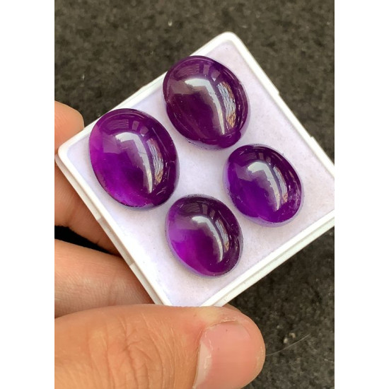 High Quality Natural Amethyst Smooth Oval Shape Cabochons Gemstone For Jewelry