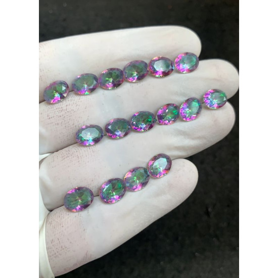 High Quality Natural Mystic Topaz Faceted Cut Oval Shape Gemstone For Jewelry