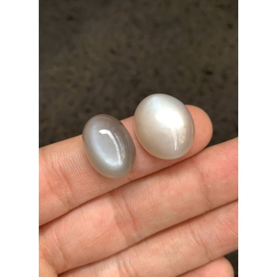 High Quality Natural Grey Moonstone Smooth Oval Shape Cabochons Gemstone For Jewelry