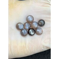 High Quality Natural Grey Moonstone Smooth Round Shape Cabochons Gemstone For Jewelry