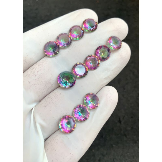 High Quality Natural Mystic Topaz Faceted Cut Round Shape Gemstone For Jewelry