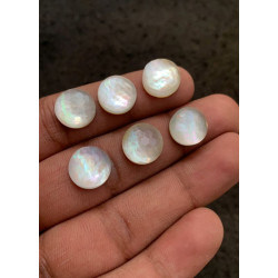 High Quality Natural Mother Of Pearl and Crystal Doublet Honeycom Cut Round Shape Cabochons Gemstone For Jewelry