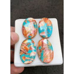 High Quality Natural Oyster Copper Turquoise Smooth Oval Shape Cabochons Gemstone For Jewelry