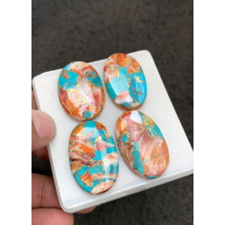 High Quality Natural Oyster Copper Turquoise Smooth Oval Shape Cabochons Gemstone For Jewelry