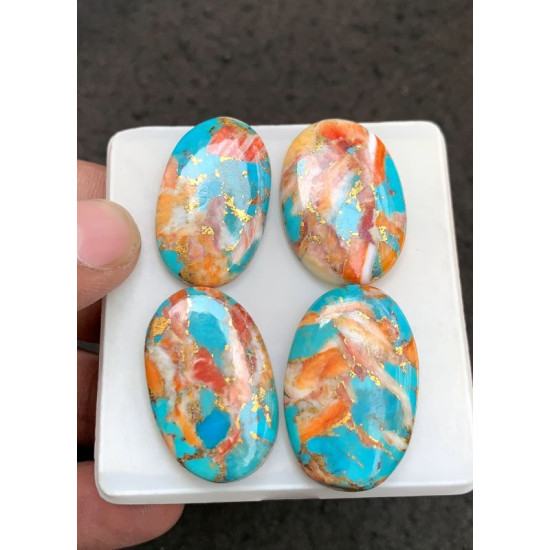 High Quality Natural Oyster Copper Turquoise Smooth Oval Shape Cabochons Gemstone For Jewelry