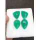 High Quality Natural Green Onyx Rose Cut Pair Fancy Shape Cabochons Gemstone For Jewelry