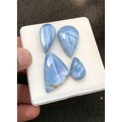 High Quality Natural Peruvian Blue Opal Smooth Mix Shape Cabochons Gemstone For Jewelry