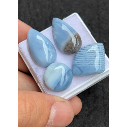 High Quality Natural Peruvian Blue Opal Smooth Mix Shape Cabochons Gemstone For Jewelry