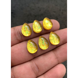 High Quality Rainbow Lattice Aurora Opal and Crystal Doublet Smooth Pear Shape Cabochons Gemstone For Jewelry