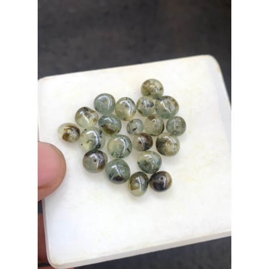 High Quality Natural Prehnite Smooth Rondelle Shape Drill Beads Gemstone For Jewelry