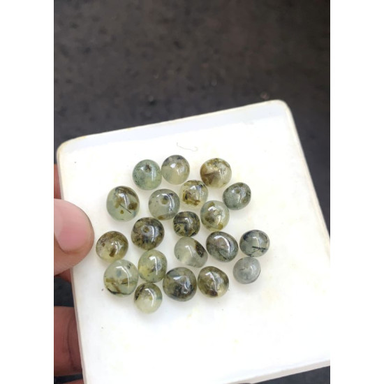 High Quality Natural Prehnite Smooth Rondelle Shape Drill Beads Gemstone For Jewelry