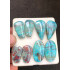 High Quality Natural Chrysocolla Smooth Pair Mix Shape Cabochons Gemstone For Jewelry