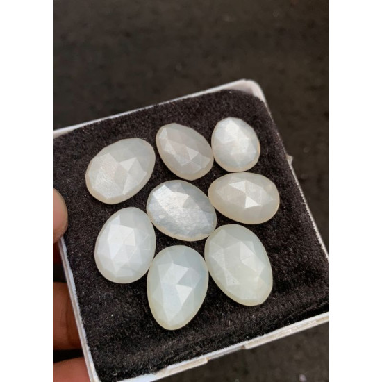 High Quality Natural White Moonstone Rose Cut Fancy Shape Cabochons Gemstone For Jewelry