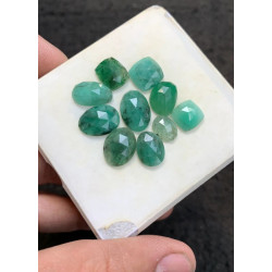 High Quality Natural Emerald Rose Cut Fancy Shape Cabochon Gemstone For Jewelry