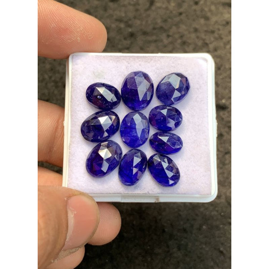 High Quality Natural Thailand Blue Sapphire Rose Cut Oval Shape Cabochons Gemstone For Jewelry