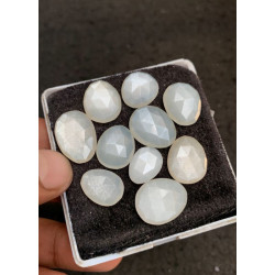High Quality Natural White Moonstone Rose Cut Fancy Shape Cabochons Gemstone For Jewelry