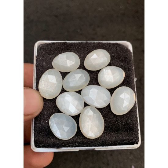 High Quality Natural White Moonstone Rose Cut Fancy Shape Cabochons Gemstone For Jewelry