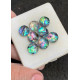 High Quality Natural Abalone Shell Pearl and Crystal Doublet Rose Cut Round Shape Cabochons Gemstone For Jewelry