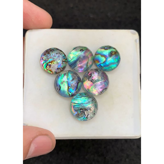 High Quality Natural Abalone Shell Pearl and Crystal Doublet Rose Cut Round Shape Cabochons Gemstone For Jewelry