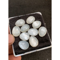 High Quality Natural White Moonstone Rose Cut Fancy Shape Cabochons Gemstone For Jewelry