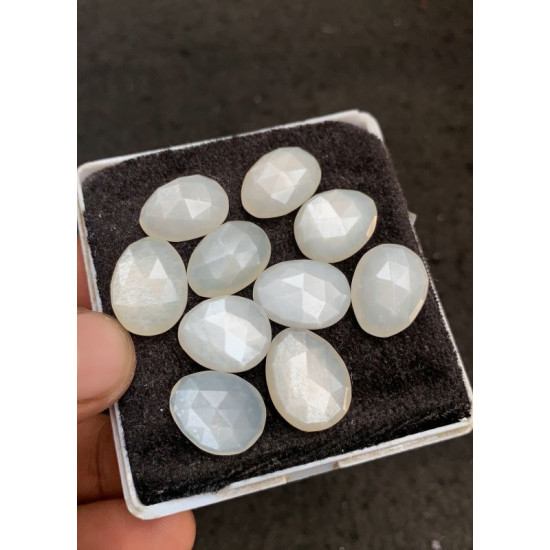 High Quality Natural White Moonstone Rose Cut Fancy Shape Cabochons Gemstone For Jewelry