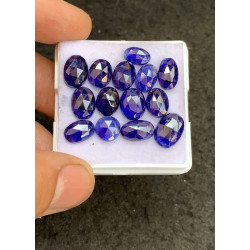 High Quality Natural Thailand Blue Sapphire Rose Cut Oval Shape Cabochons Gemstone For Jewelry