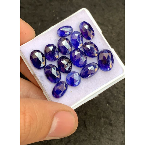 High Quality Natural Thailand Blue Sapphire Rose Cut Oval Shape Cabochons Gemstone For Jewelry