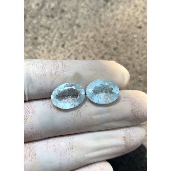 High Quality Natural Aquamarine Faceted Cut Oval Shape Gemstone For Jewelry