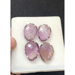 High Quality Natural Ametrine Hand Craved Leaf Shape Cabochons Gemstone For Jewelry