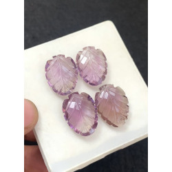 High Quality Natural Ametrine Hand Craved Leaf Shape Cabochons Gemstone For Jewelry