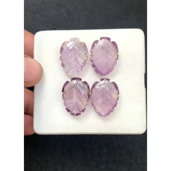 High Quality Natural Ametrine Hand Craved Leaf Shape Cabochons Gemstone For Jewelry