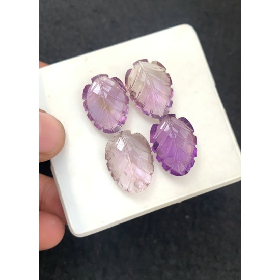 High Quality Natural Ametrine Hand Craved Leaf Shape Cabochons Gemstone For Jewelry