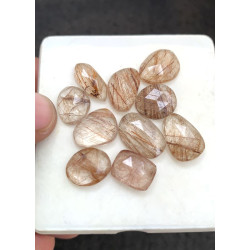 High Quality Natural Rutilated Quartz Rose Cut Fancy Shape Cabochons Gemstone For Jewelry