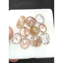 High Quality Natural Rutilated Quartz Rose Cut Fancy Shape Cabochons Gemstone For Jewelry