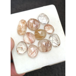 High Quality Natural Rutilated Quartz Rose Cut Fancy Shape Cabochons Gemstone For Jewelry