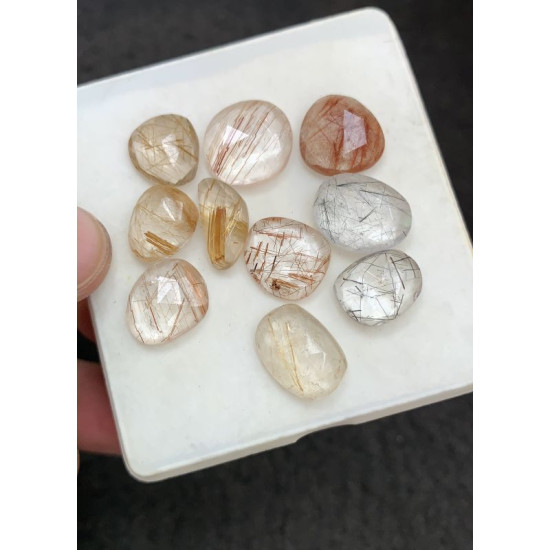 High Quality Natural Rutilated Quartz Rose Cut Fancy Shape Cabochons Gemstone For Jewelry