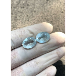 High Quality Natural Aquamarine Faceted Cut Oval Shape Gemstone For Jewelry