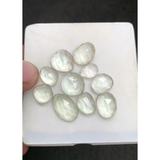 High Quality Natural Green Amethyst Rose Cut Fancy Shape Cabochon Gemstone For Jewelry