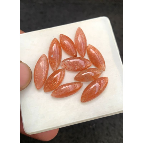 High Quality Natural Sunstone Smooth Marquise Shape Cabochons Gemstone For Jewelry