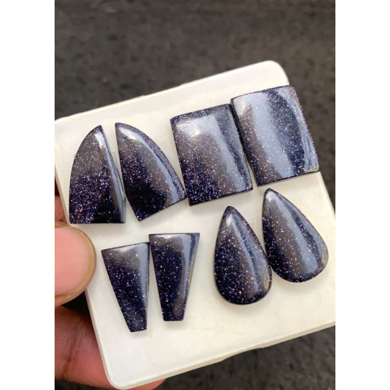 High Quality Natural Blue  Send Stone Smooth Pair Mix Shape Cabochons Gemstone For Jewelry