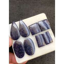 High Quality Natural Blue Send Stone Smooth Pair Mix Shape Cabochons Gemstone For Jewelry