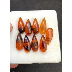 High Quality Natural Amber Smooth Pear Shape Cabochons Gemstone For Jewelry