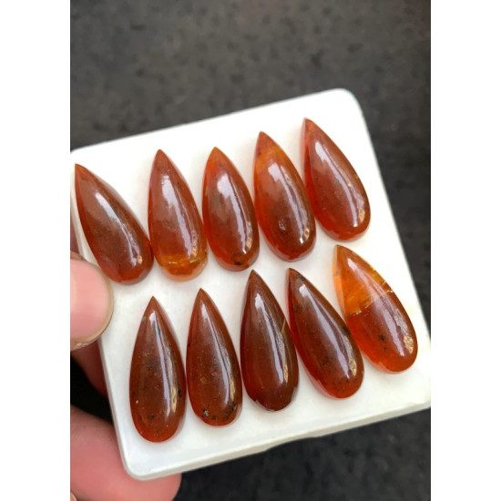 High Quality Natural Amber Smooth Pear Shape Cabochons Gemstone For Jewelry