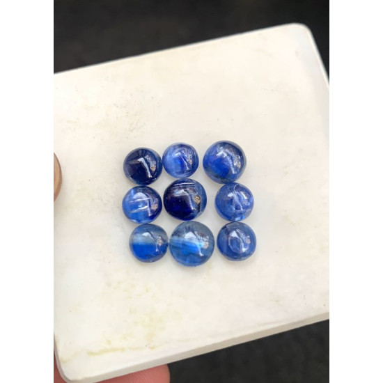 High Quality Natural Blue Kyanite Smooth Round Shape Cabochons Gemstone For Jewelry